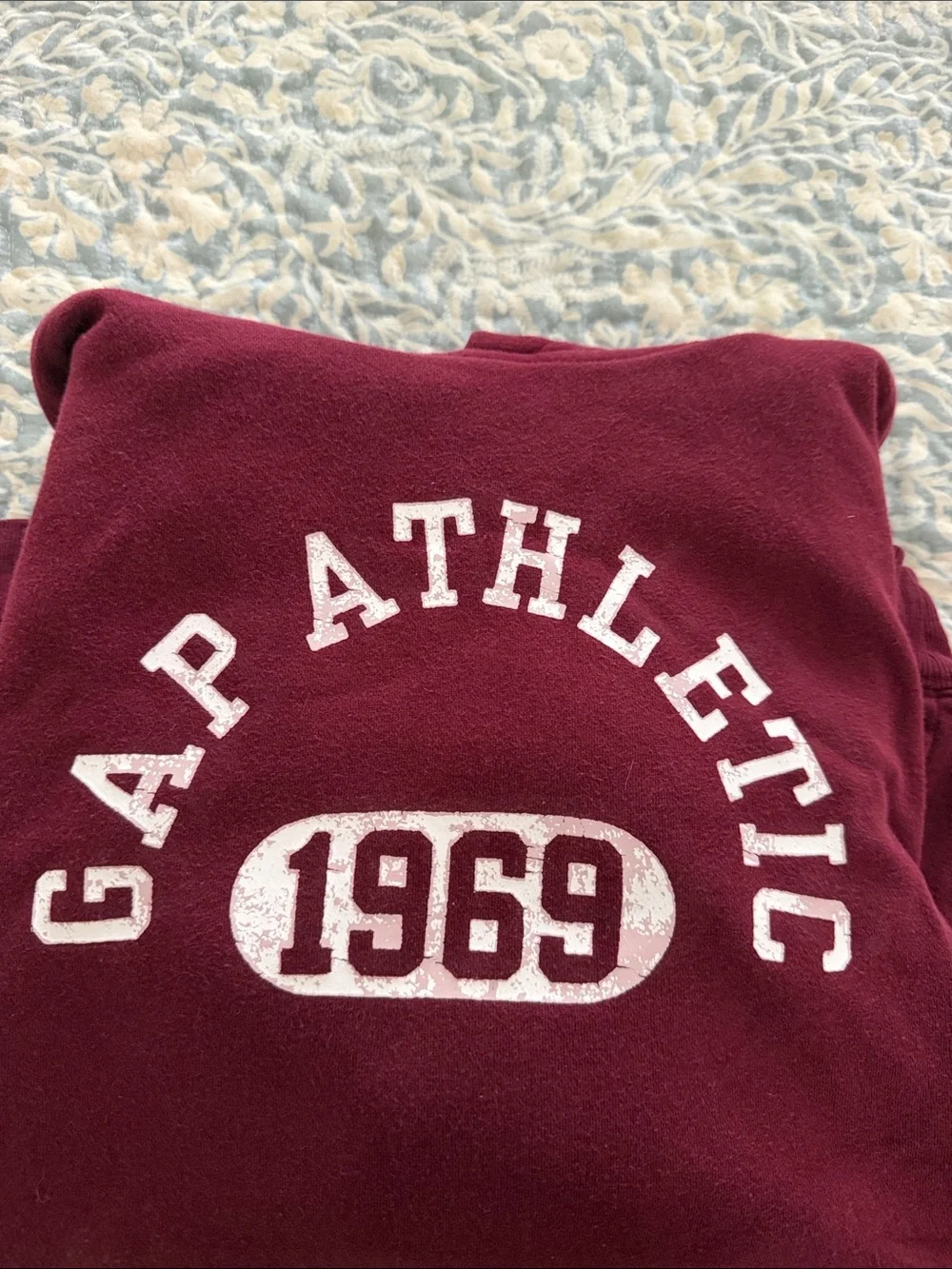 Kids GAP Maroon Hooded Sweatshirt with White '1969' Logo